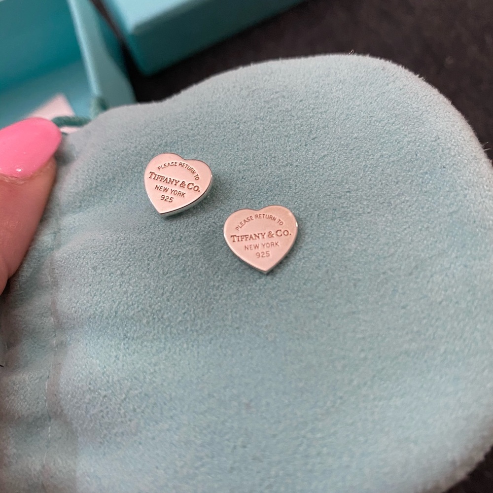 Tiffany Heart Tag - Sterling Silver Earrings